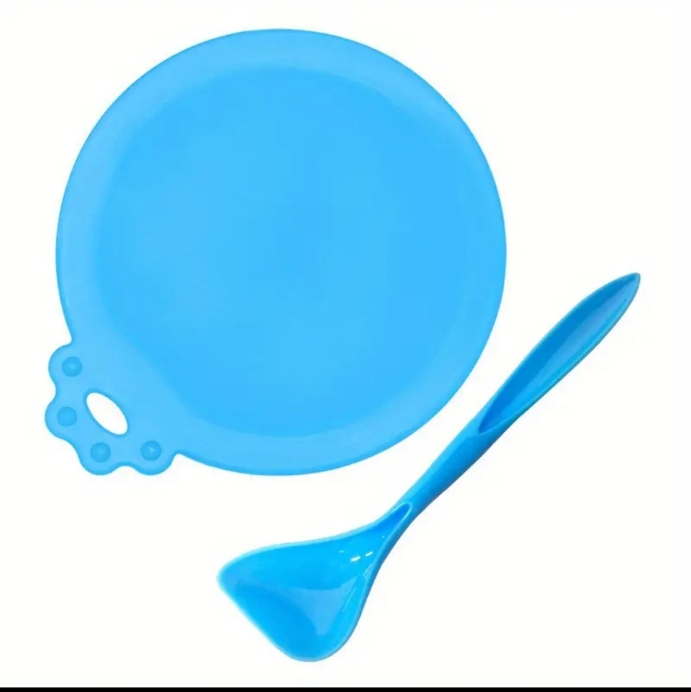 8 pc Silicone Pet Food Can Covers With Food Spoons, Reusable And Washable